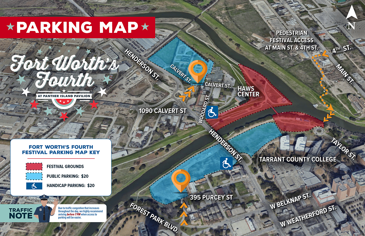 Parking Map for Panther Island Pavilion