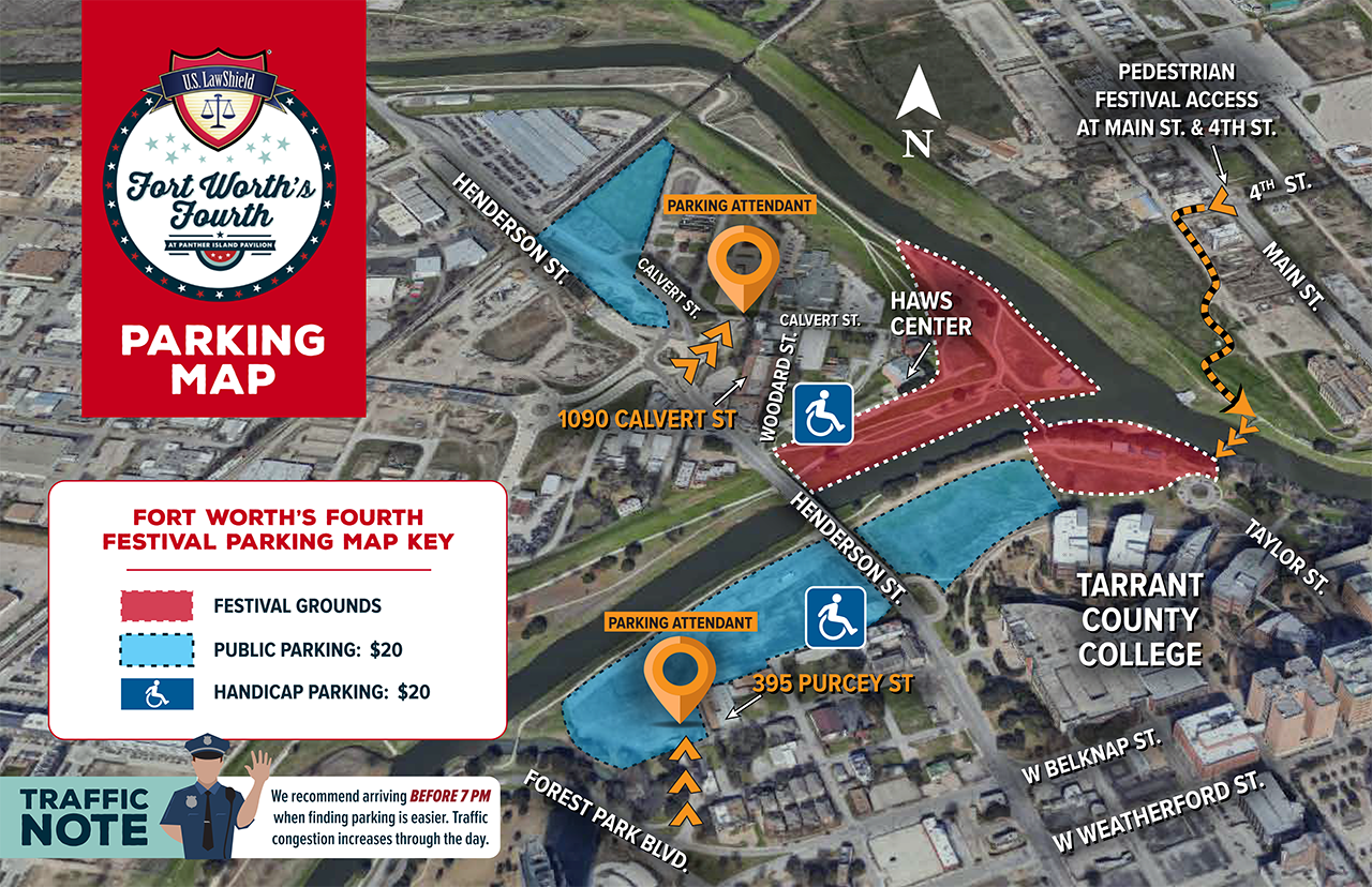 Parking Map for Panther Island Pavilion